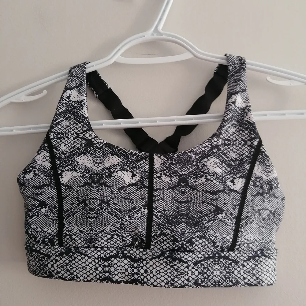 Zyia Light n Tight Sports Bra Cobra Metallic Snakeskin Racerback Size XS
